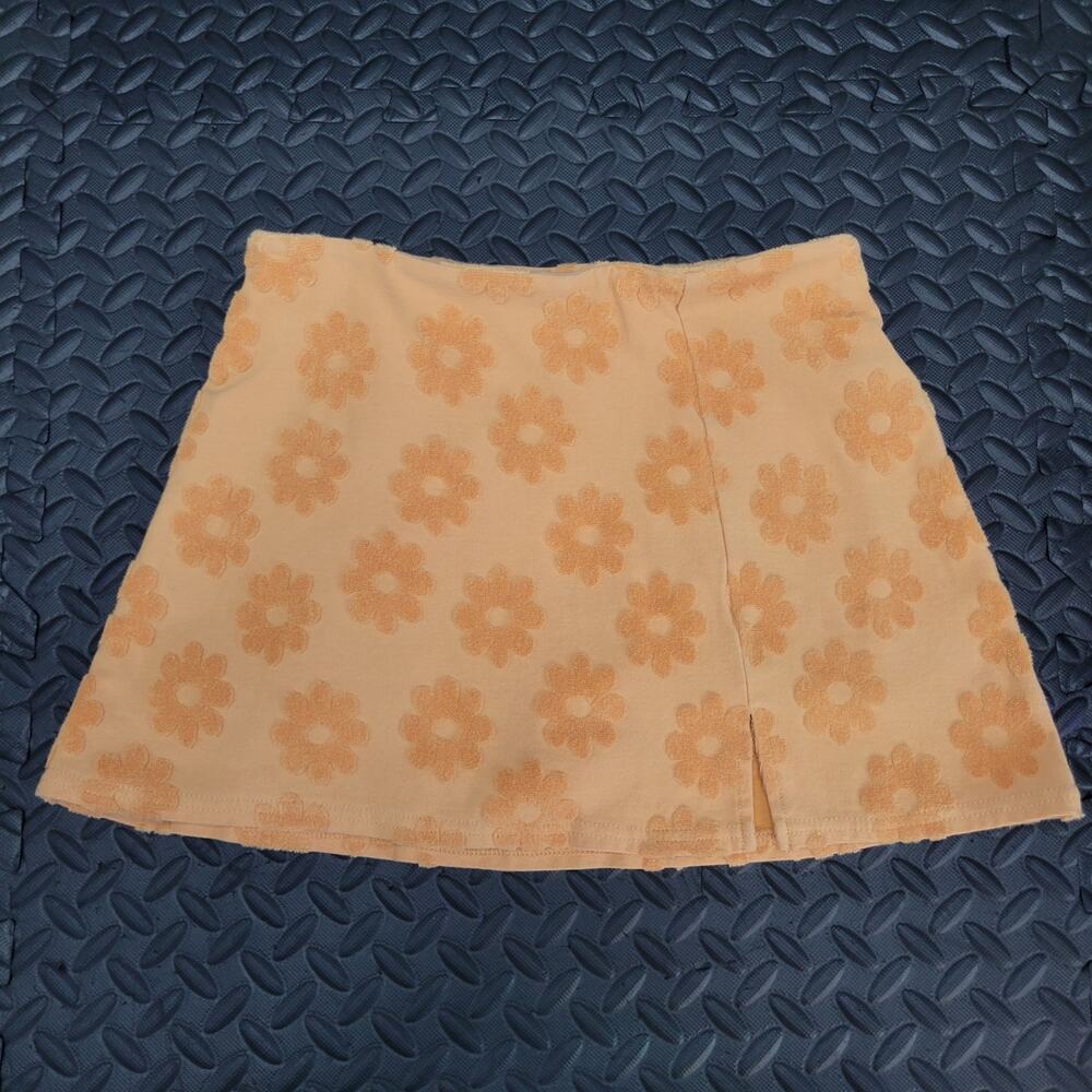 American Eagle Floral Terry Cloth Skort XS Peach Retro Y2K Mini Skirt Shorts
